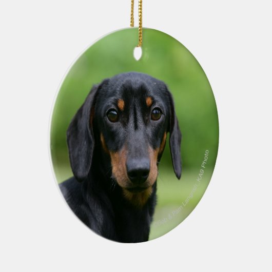 Black and Tan Miniture Dachshund 1 Keramisch Ornament (Rechts)