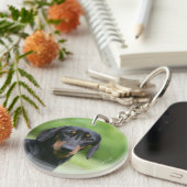 Black and Tan Miniture Dachshund 1 Sleutelhanger (Voorkant Rechts)