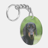 Black and Tan Miniture Dachshund 1 Sleutelhanger (Voorkant Links)