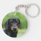 Black and Tan Miniture Dachshund 1 Sleutelhanger (Achterkant)
