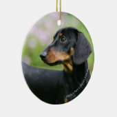 Black and Tan Miniture Dachshund 2 Keramisch Ornament (Rechts)