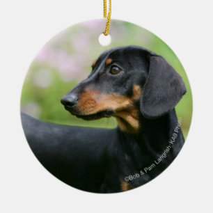 Black and Tan Miniture Dachshund 2 Keramisch Ornament