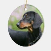 Black and Tan Miniture Dachshund 2 Keramisch Ornament (Links)