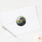 Black and Tan Miniture Dachshund 2 Ronde Sticker (Envelop)