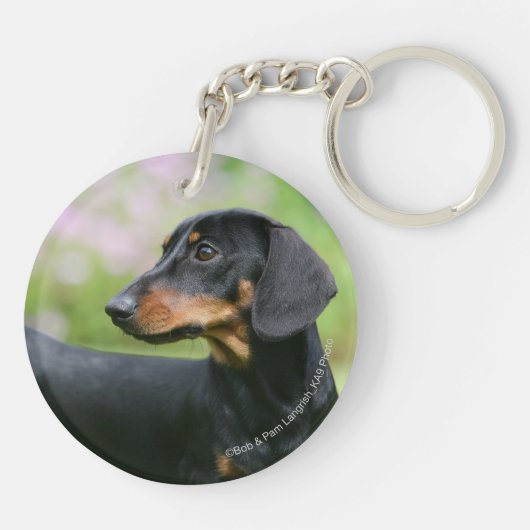 Black and Tan Miniture Dachshund 2 Sleutelhanger (Achterkant)