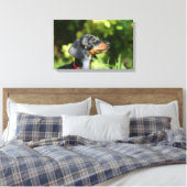 Black and Tan Miniture Dachshund 3 Canvas Afdruk (Insitu (Slaapkamer))