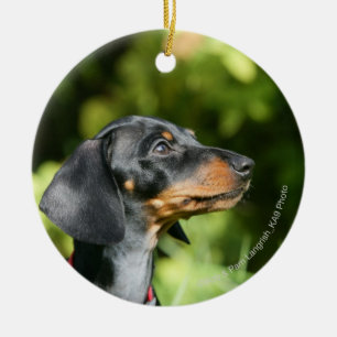 Black and Tan Miniture Dachshund 3 Keramisch Ornament