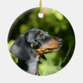 Black and Tan Miniture Dachshund 3 Keramisch Ornament (Achterkant)