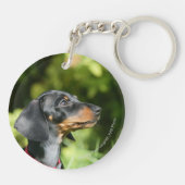 Black and Tan Miniture Dachshund 3 Sleutelhanger (Achterkant)