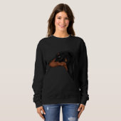 Black and Tan Natural Ears Doberman Trui (Voorkant volledig)