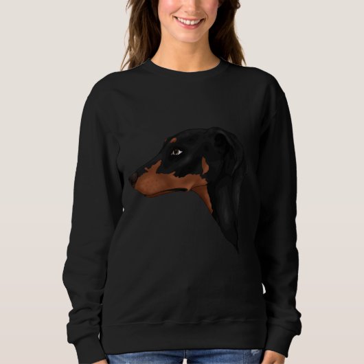 Black and Tan Natural Ears Doberman Trui (Voorkant)