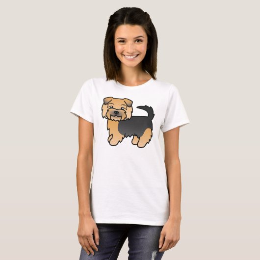 Black and Tan Norfolk Terrier Cute Dog T-shirt (Voorkant volledig)