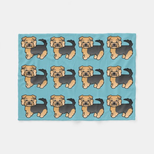 Black And Tan Norfolk Terrier Fleece Deken (Voorkant (Horizontaal))