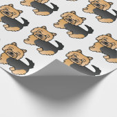 Black and Tan Norwich Terrier Cartoon Dog Pattern Cadeaupapier (Hoek)