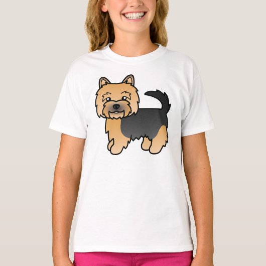 Black and Tan Norwich Terrier Cute Dog T-shirt (Voorkant)