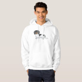 Black and Tan Piebald Long Hair Dachshund Dog Hoodie (Voorkant volledig)
