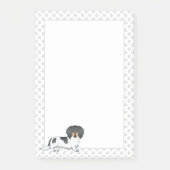 Black and Tan Piebald Long Hair Dachshund & Paws Post-it® Notes (Voorkant)
