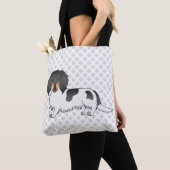 Black and Tan Piebald Long Hair Dachshund & Paws Tote Bag (Dichtbij)