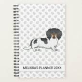 Black and Tan Piebald Long Hair Dachshund & Text Planner (Voorkant)