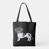 Black and Tan Piebald Short Hair Dachshund - Black Tote Bag (Achterkant)