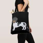 Black and Tan Piebald Short Hair Dachshund - Black Tote Bag (Dichtbij)