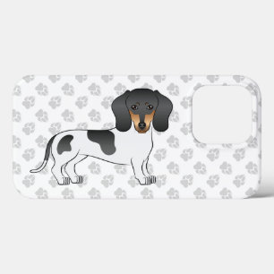 Black and Tan Piebald Short Hair Dachshund & Paws Case-Mate iPhone Case