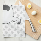 Black and Tan Piebald Short Hair Dachshund & Paws Theedoek (Quarter Fold)