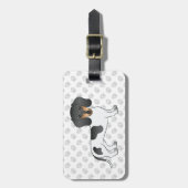 Black and Tan Piebald Short Hair Dachshund & Text Bagagelabel (Voorkant verticaal)