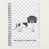 Black and Tan Piebald Short Hair Dachshund & Text Planner (Voorkant)