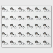 Black and Tan Pied Long Hair Dachshund Pattern Cadeaupapier (Vlak)
