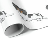 Black and Tan Pied Long Hair Dachshund Pattern Cadeaupapier (Rol Hoek)