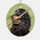 Black and Tan Playful Cocker Spaniel Puppy Dog Keramisch Ornament (Links)