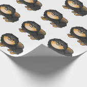 Black and Tan Pomeranian Cute Cartoon Dog Pattern Cadeaupapier (Hoek)
