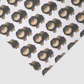 Black and Tan Pomeranian Cute Cartoon Dog Pattern Tissuepapier (Detail)