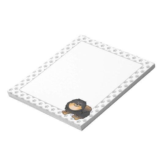 Black and Tan Pomeranian Cute Dog Notitieblok (Linkerzijde)