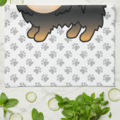 Black and Tan Pomeranian Cute Dog & Paws Theedoek (Gevouwen)