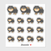 Black and Tan Pomeranian Cute Dogs Sticker (Vel)