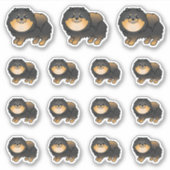 Black and Tan Pomeranian Cute Dogs Sticker (Voorkant)