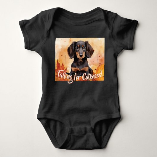 Black and Tan Puppy: Herfst Fun Time Romper (Voorkant)