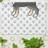 Black and Tan Shiba in uu Cute Dog met Paws Patter Theedoek (Gevouwen)