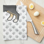 Black and Tan Shiba in uu Cute Dog met Paws Patter Theedoek (Quarter Fold)