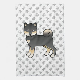 Black and Tan Shiba in uu Cute Dog met Paws Patter Theedoek