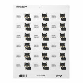 Black and Tan Shiba Inu Cartoon Dog & Custom Text Etiket (Full Sheet)