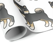 Black and Tan Shiba Inu Cute Dog Patroon Cadeaupapier (Rol Hoek)