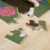 Black and Tan Shiba Inu Florals Legpuzzel (Zijkant)