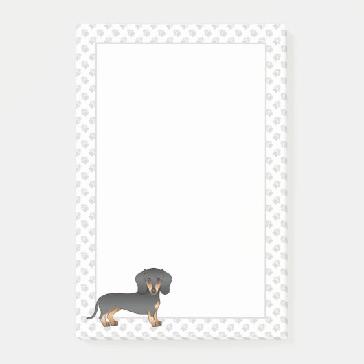 Black and Tan Short Hair Dachshund Cute Dog & Paws Post-it® Notes (Voorkant)