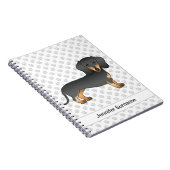 Black and Tan Short Hair Dachshund Cute Dog & Text Notitieboek (Rechterzijde)