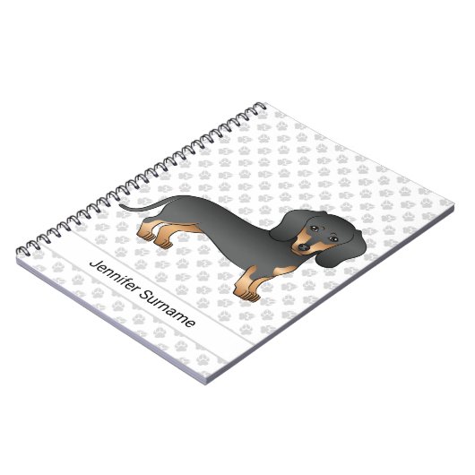 Black and Tan Short Hair Dachshund Cute Dog & Text Notitieboek (Linkerzijde)