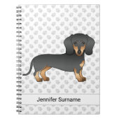 Black and Tan Short Hair Dachshund Cute Dog & Text Notitieboek (Voorkant)