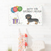 Black and Tan Short Hair Dachshund Happy Birthday Spandoek (Insitu)